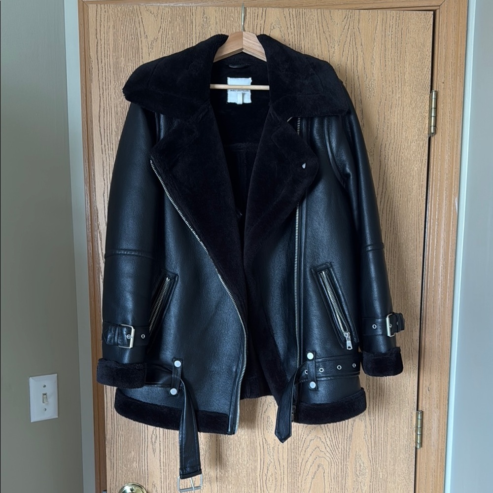 Women's Black AVEC LES FILLES Shearling Jacket